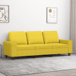 Trivietė sofa, šviesiai geltonos spalvos, 180cm, audinys