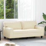 Dvivietė sofa, kreminės spalvos, 140cm, dirbtinė oda