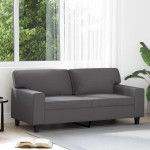 Dvivietė sofa, pilkos spalvos, 140cm, dirbtinė oda