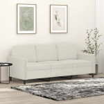 Trivietė sofa, kreminės spalvos, 180cm, aksomas
