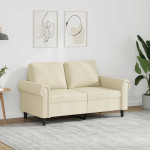 Dvivietė sofa, kreminės spalvos, 120cm, dirbtinė oda