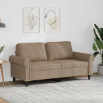 Dvivietė sofa, kapučino spalvos, 140cm, dirbtinė oda
