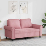 Dvivietė sofa, rožinės spalvos, 120cm, aksomas
