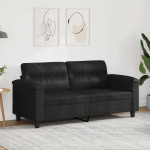 Dvivietė sofa, juodos spalvos, 140cm, mikropluošto audinys