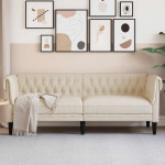 Trivietė chesterfield sofa, linas