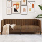 Dvivietė sofa, rudos spalvos, dirbtinė versta oda