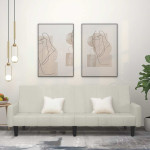Dvivietė sofa-lova, kreminės spalvos, aksomas