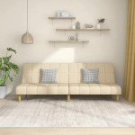 Dvivietė sofa-lova, kreminės spalvos, audinys