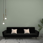 Dvivietė sofa-lova, juodos spalvos, aksomas
