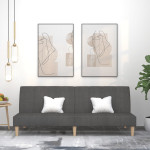 Dvivietė sofa-lova, tamsiai pilkos spalvos, audinys