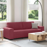 Trivietė sofa, vyno raudonumo, 220x77x82 cm, audinys