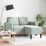 dvivietė sofa su gultu L formos šviesiai pilka 125 cm Velvet