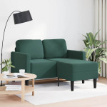 dvivietė sofa su gultu L formos tamsiai žalia 125 cm aksomas