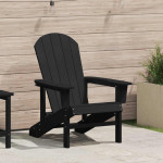 Adirondack kėdė Juoda HDPE