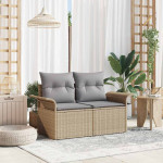 Sodo sofa su pagalve Smėlio 141 x 62 x 69cm poliratanas