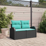Sodo sofa Juoda 124 x 62 x 85cm poliratanas