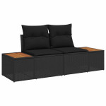 Sodo sofa Juoda 184 x 62 x 85cm poliratanas