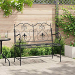 Sodo suolas 2 -Seater 104 x 54 x 93 cm Plienas Juoda
