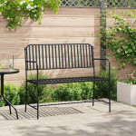 Sodo suolas 2 -Seater 103,5 x 51,5 x 90 cm Plienas Juoda
