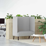 Aukštos nugaros sofa Debesų pilka 109 x 56 x 121 cm audinys
