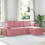 Sofa Rožinė 228 x 134 x 80 cm Aksomas