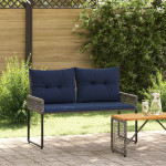 Lauko suolas 2 -vietis 118 x 55 x 82 cm PE rotangas ir audinys
