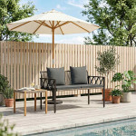 Lauko suoleliai 2 -vietis 116 x 56 x 75 cm poliratanas