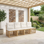 4 sėdimų vietų sodo sofa be rankų 4 vnt. 4 vietos Natūrali