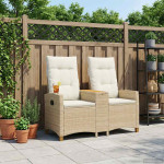 Reclining Bench with Table 2 -Seater 126 x 65 x 112 cm