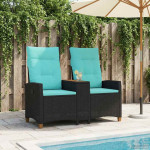 Reclining Bench with Table 2 -Seater 126 x 65 x 112 cm