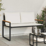 suoliukas Juoda ir kreminė balta 115 x 65 x 72 cm Ratanas