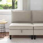 Vidinė Sofa su Saugykla Avižinė 70 x 70 x 82 cm Aksomas