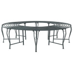 Medžio suolelis 8 -vietis Ø 160 x 44 cm steel Sidabrinė Pilka