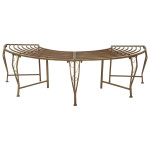 Medžio suolelis 4 -vietis 160 x 80 x 44 cm steel Senovinė ruda