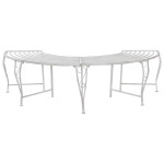 Medžio suolelis 4 -vietis 160 x 80 x 44 cm steel Antikinė balta