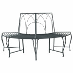 Medžio suolelis 4 -vietis 160 x 80 x 89 cm steel