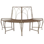 Medžio suolelis 4 -vietis 160 x 80 x 89 cm steel Senovinė ruda