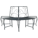 Medžio suolelis 4 -vietis 160 x 80 x 89 cm steel