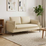 Dvitaškė sofa Kreminė 188 x 81 x 89 cm Audinys