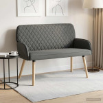 Dvivietė sofa su medžio masyvo kojelėmis 2 vietos Tamsiai pilka
