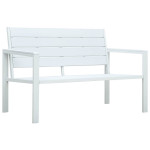 Sodo suoliukas, baltos spalvos, 120cm, HDPE, medienos imitacija