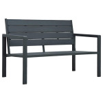 Sodo suoliukas, pilkos spalvos, 120cm, HDPE, medienos imitacija