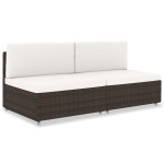 Modulinė dvivietė sofa, rudos spalvos, poliratanas