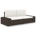 Modulinė dvivietė sofa, rudos spalvos, poliratanas