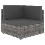 Modulinė kampinė sofa, pilkos spalvos, poliratanas