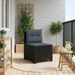1-vietė sodo sofa su pagalvėlėmis, Rattan išvaizda PP Antracito