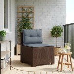 1-vietė sodo sofa su pagalvėlėmis, Rattan išvaizda PP Ruda