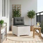 1-vietė sodo sofa su pagalvėlėmis, Rattan išvaizda PP Balta