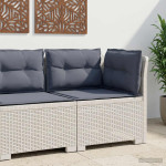 1-vietė sodo sofa su pagalvėlėmis, Rattan išvaizda PP Balta