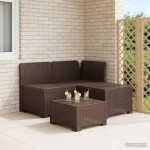 3- vietis Sodas Sofas Ratanas 3 vietos PP Ruda